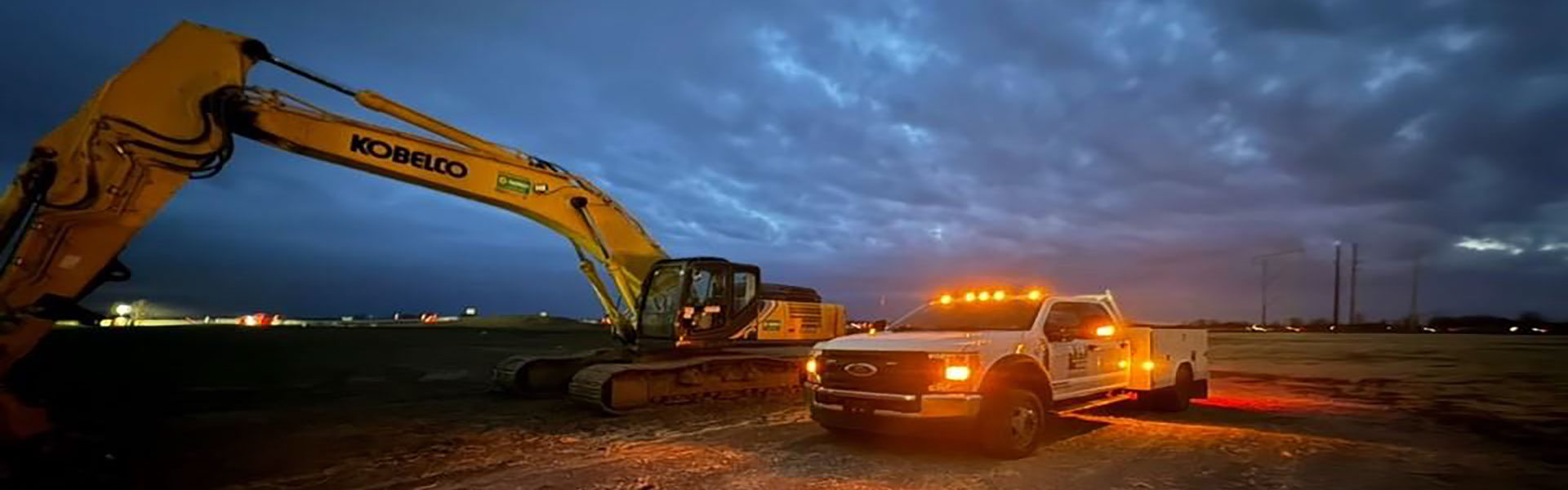 Excavator digging dirt